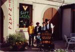 The opening of the new Saftladen in Karlsruhe, in 1989. I am standing next to the organ grinder.